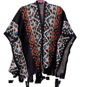 Cloie Poncho Sweater, One Size Fits Most, One button sleeve holder, NWT